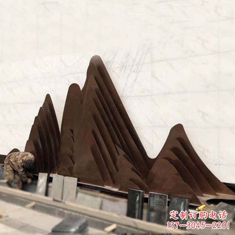 济南精美不锈钢假山雕塑