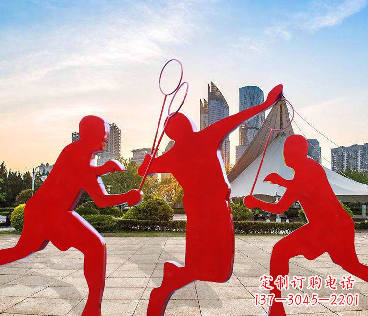 济南羽毛球雕塑以不锈钢为原料的精美艺术品