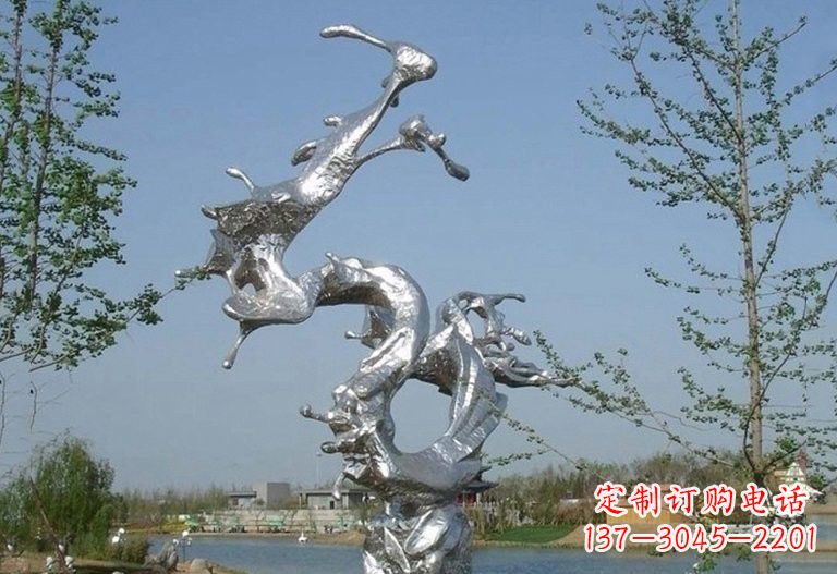 济南不锈钢蛟龙出海雕塑
