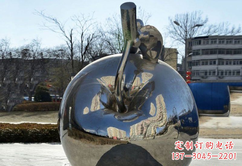 济南精致的不锈钢苹果雕塑