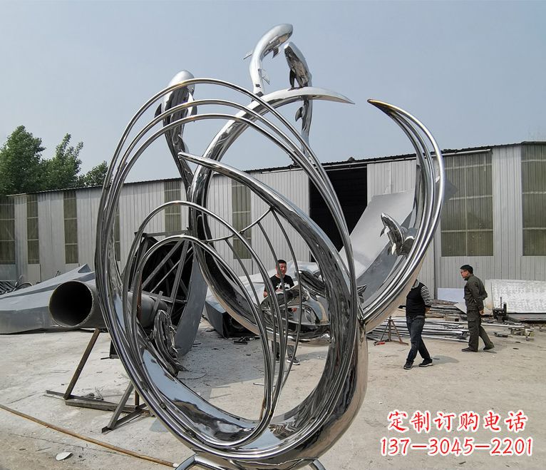 济南精美不锈钢跃龙门雕塑