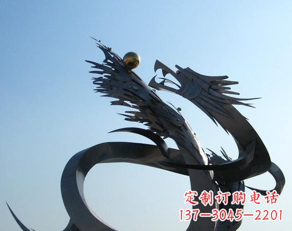 济南不锈钢龙雕塑精美雕刻，灵动灵气