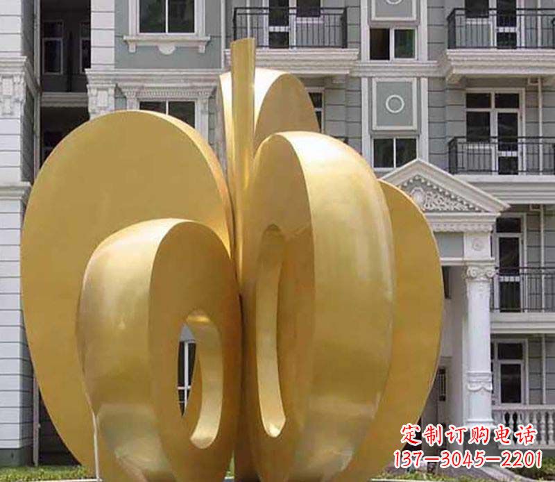 济南不锈钢苹果雕塑极具视觉震撼力