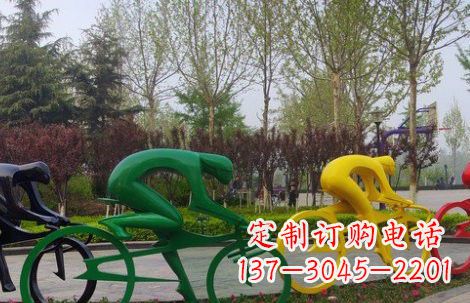 济南不锈钢抽象骑自行车人物雕塑