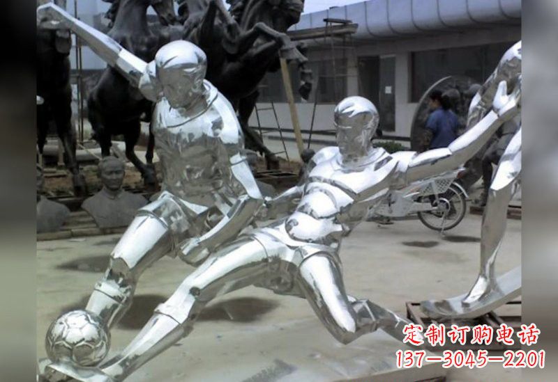 济南足球不锈钢抽象雕塑