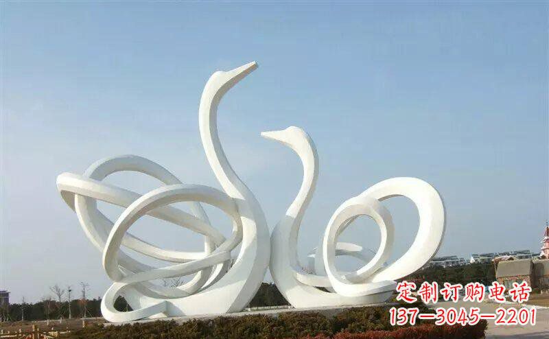 济南不锈钢制作的天鹅雕塑