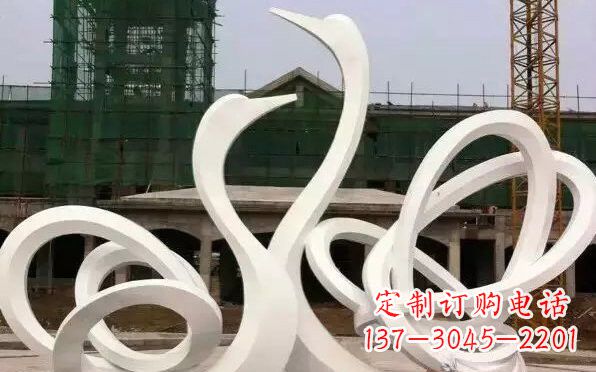 济南不锈钢天鹅雕塑美丽而优雅