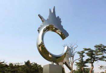 济南不锈钢抽象龙头雕塑