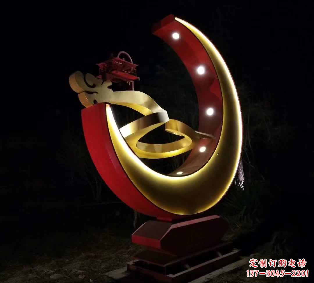 济南不锈钢月亮雕塑静谧中的经典之美
