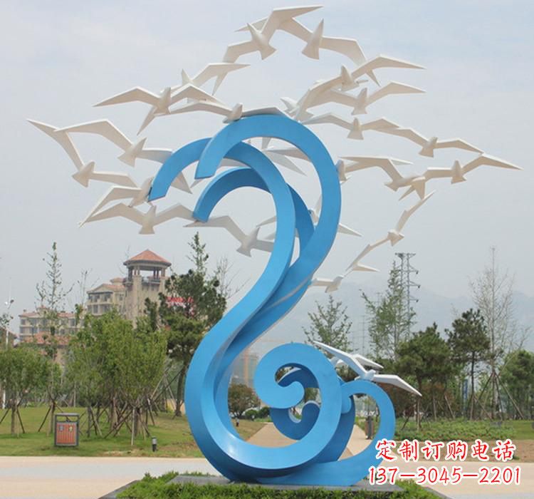 济南不锈钢创意大雁雕塑