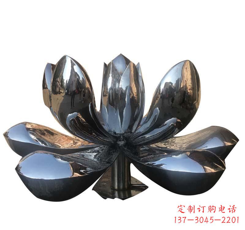 济南不锈钢创意荷花雕塑