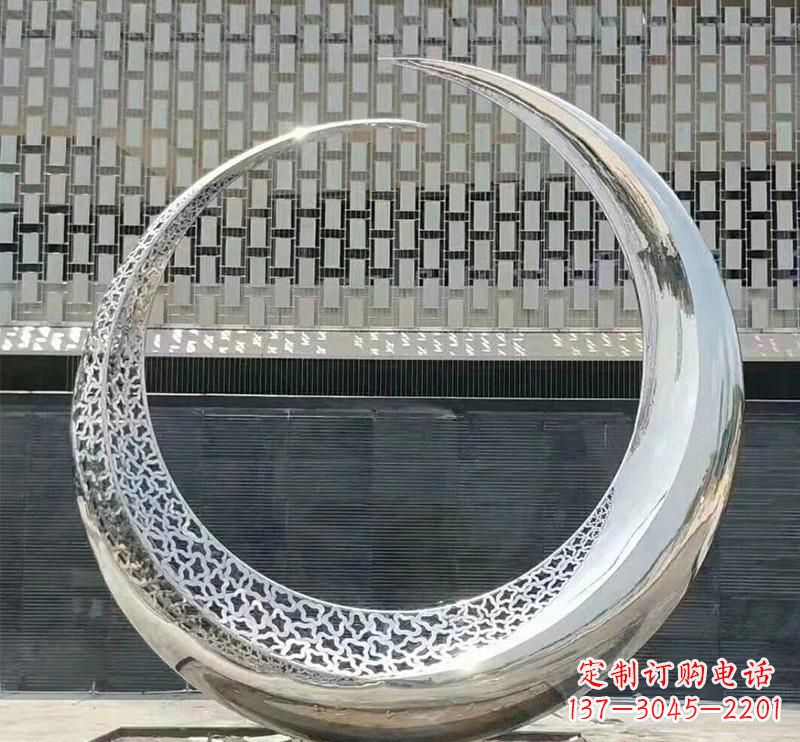 济南精美不锈钢圆环雕塑