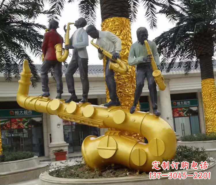 济南不锈钢萨克斯雕塑精美绝伦