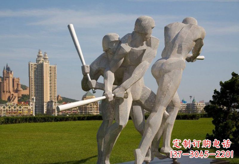 济南棒球雕塑象征着美好回忆