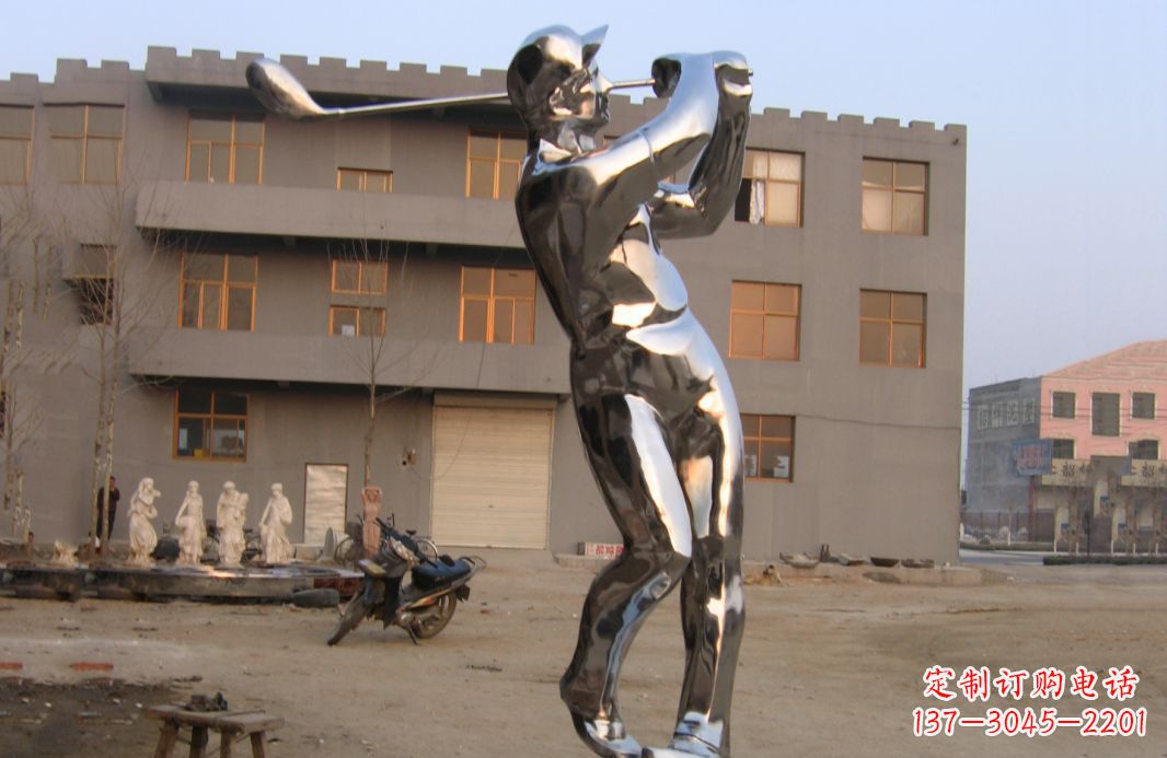 济南不锈钢打造高尔夫球雕塑