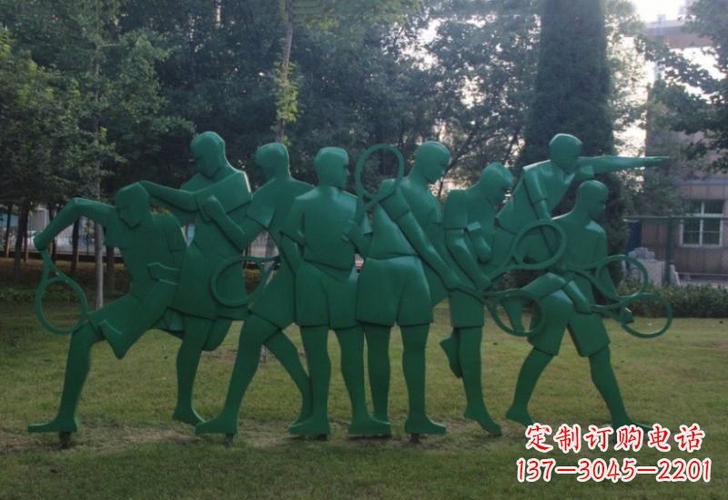 济南不锈钢羽毛球人物雕塑精美绝伦