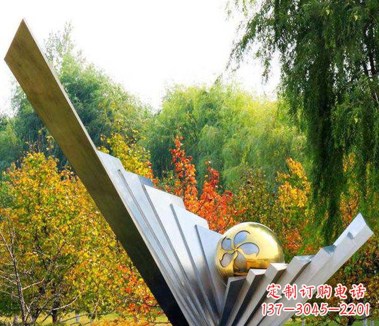 济南不锈钢大型翅膀景观雕塑