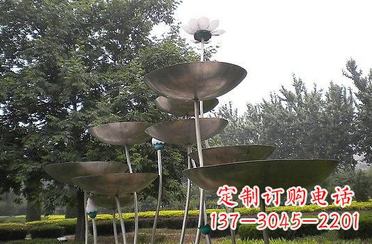 济南不锈钢大型荷叶雕塑