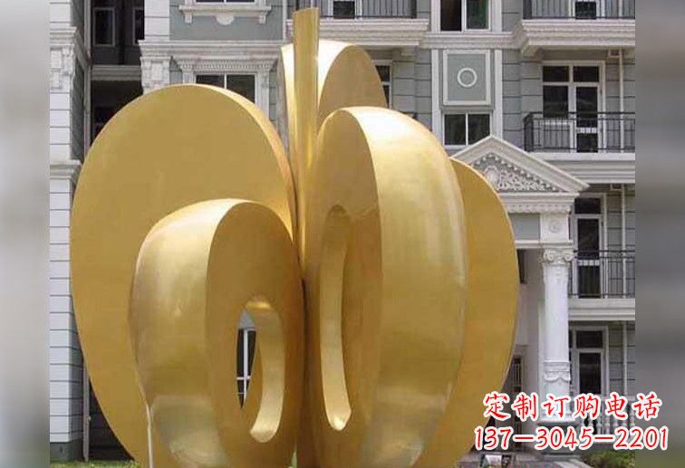 济南不锈钢大型苹果雕塑