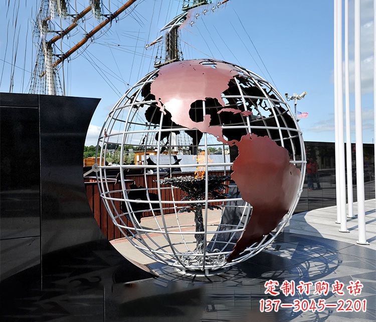 济南不锈钢大型地球仪雕塑精美纳米艺术