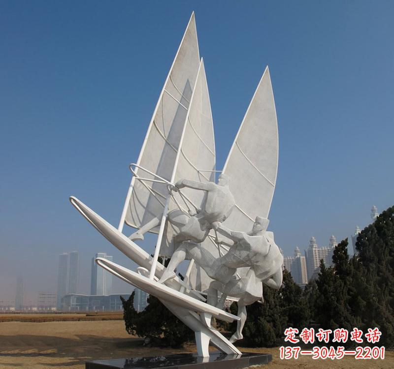 济南不锈钢大型帆船雕塑海洋精神的象征