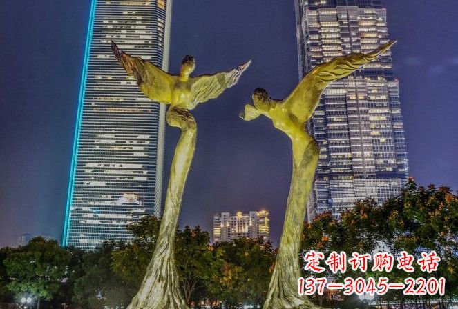济南不锈钢大型天使雕塑