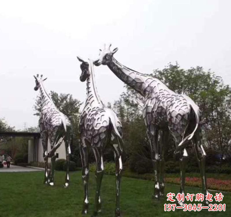 济南不锈钢大型长颈鹿雕塑