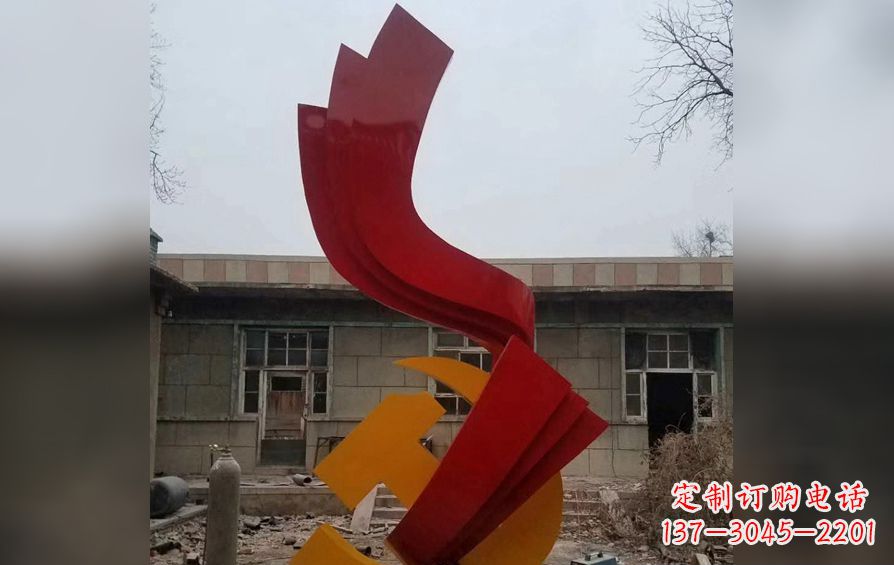 济南不锈钢党徽雕塑——为共产主义奠基