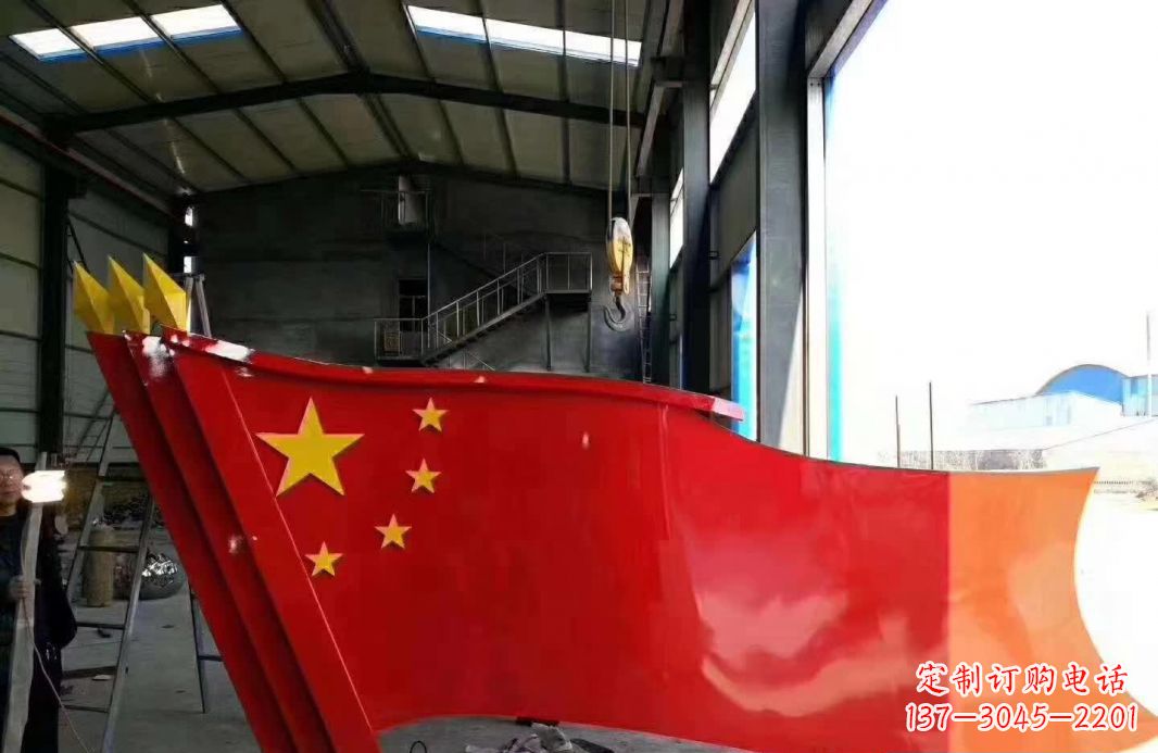 济南不锈钢党旗雕塑象征着中国共产党的伟大