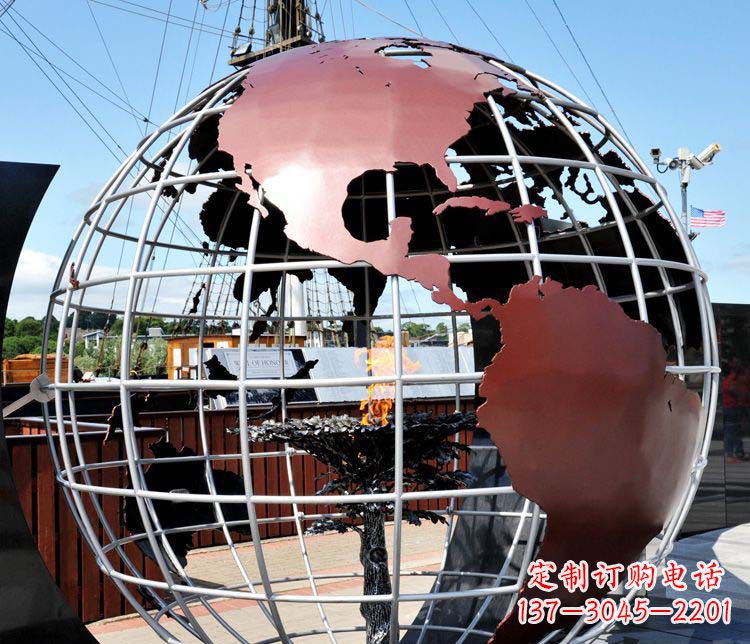 济南不锈钢地球仪雕塑精美的艺术品