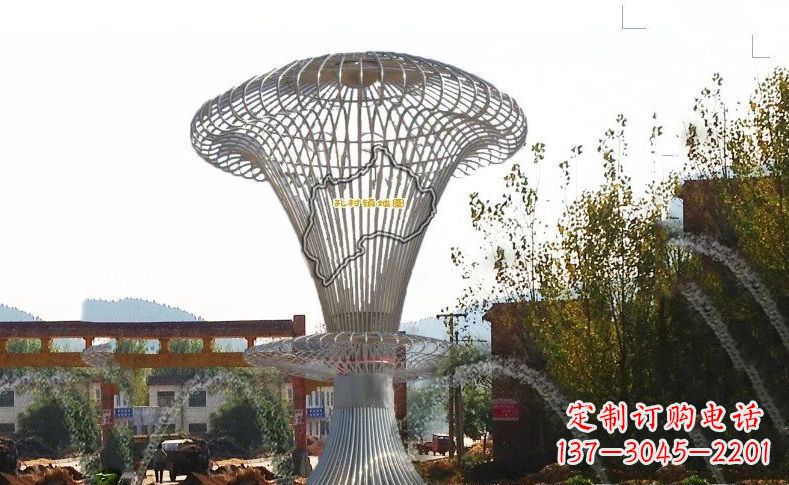 济南不锈钢地图标志城市景观雕塑