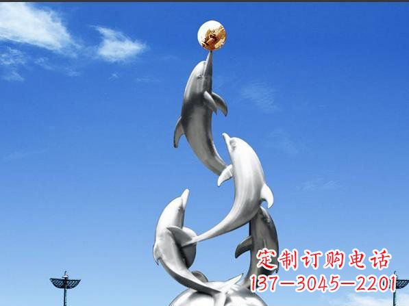 济南不锈钢海豚雕塑精致美观的艺术品