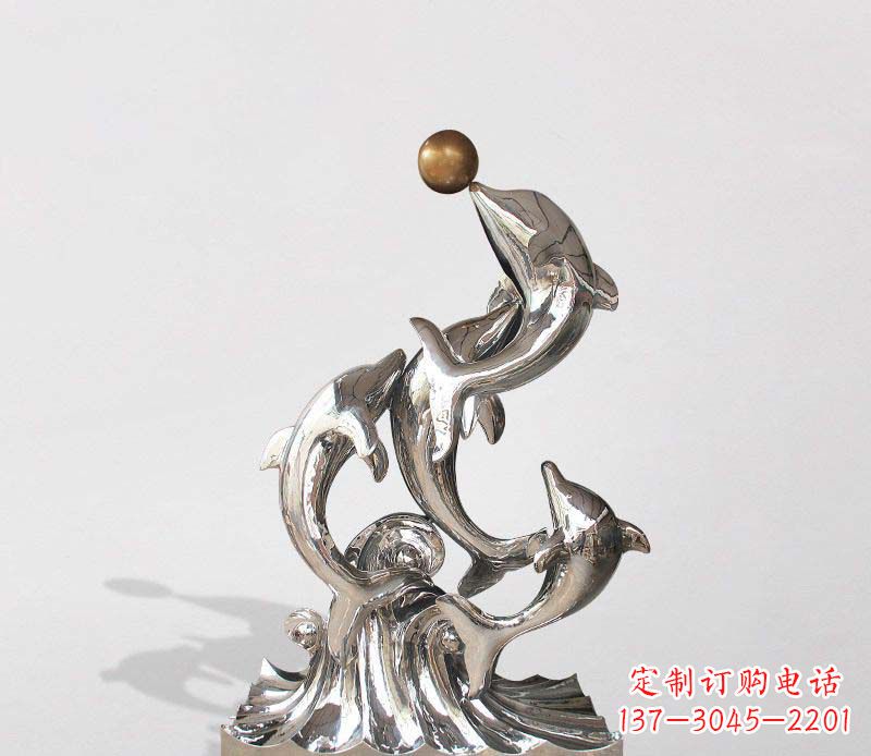 济南不锈钢海豚雕塑精美的艺术杰作
