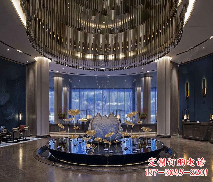 济南不锈钢锻造荷花装饰雕塑112