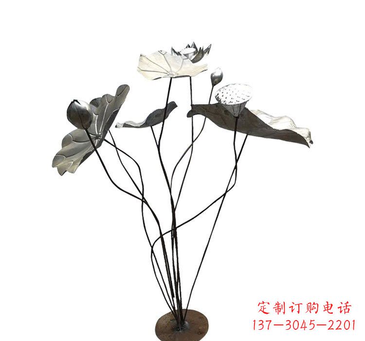 济南不锈钢锻造莲花雕塑精美外形,长久耐用