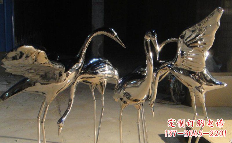 济南仙鹤雕塑不锈钢锻造的精美艺术