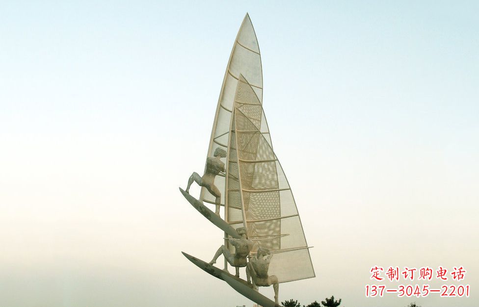 济南精美的不锈钢帆船雕塑