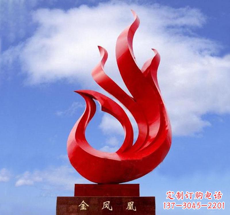 济南不锈钢凤凰雕塑——精致灵动的艺术品
