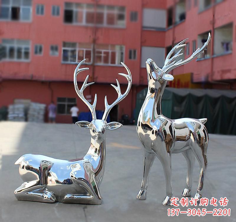 济南不锈钢仿真梅花鹿雕塑——精致美观