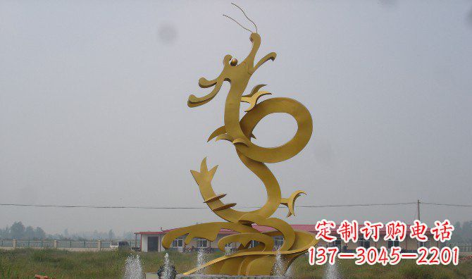 济南不锈钢飞龙雕塑精美传承中华文化