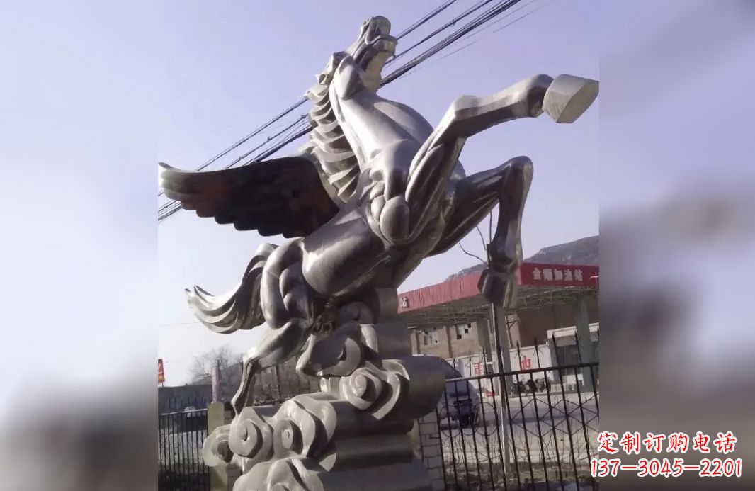 济南不锈钢飞马雕塑精致美观的艺术作品