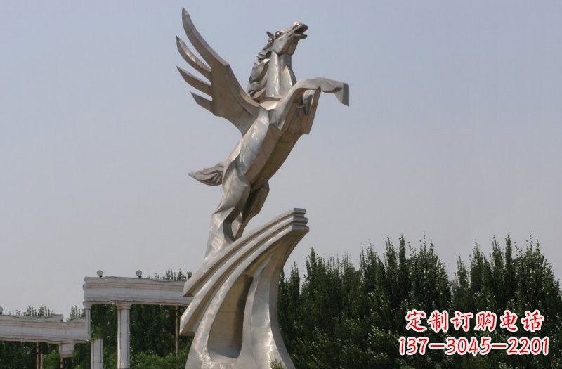 济南不锈钢飞马雕塑象征力量与灵动