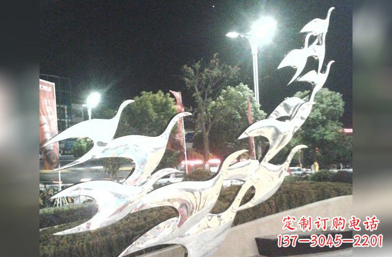 济南不锈钢大雁雕塑一种高雅的艺术美学