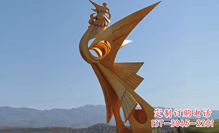 济南不锈钢凤凰雕塑,给环境增添灵动之美