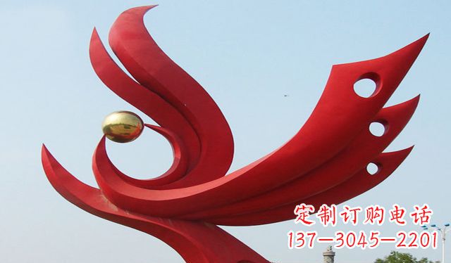 济南不锈钢凤凰雕塑象征着美丽与智慧