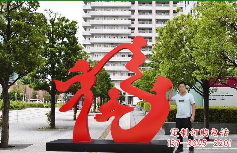 济南不锈钢福字雕塑传递美好祝福