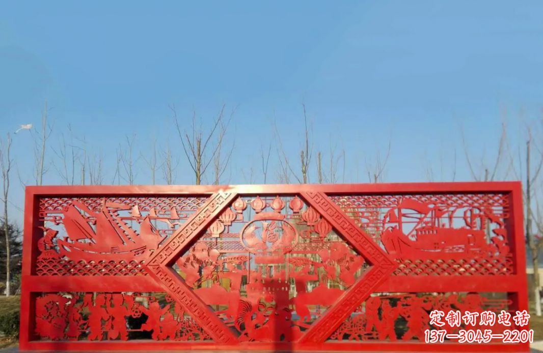 济南不锈钢福字雕塑——点亮广场景观