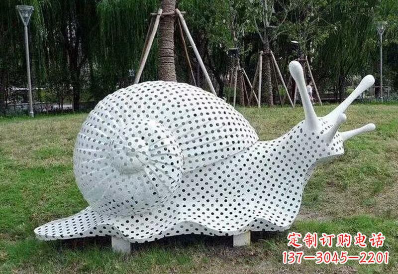 济南不锈钢公园编织蜗牛雕塑