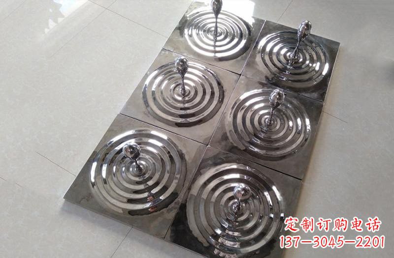 济南不锈钢公园波纹水滴雕塑