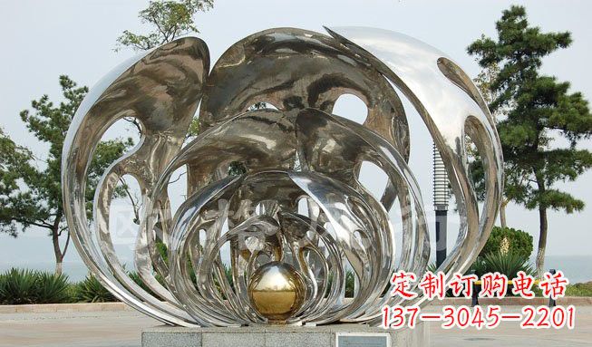 济南不锈钢贝壳珍珠雕塑艺术的融合